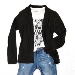 J Crew black open cardigan
